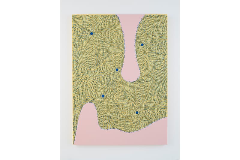 Julia Chiang "Pump and Bump" Solo Exhibition NANZUKA Gallery Tokyo Japan Petals Abstract Blue Pink Yellow Green