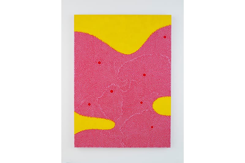 Julia Chiang "Pump and Bump" Solo Exhibition NANZUKA Gallery Tokyo Japan Petals Abstract Blue Pink Yellow Green