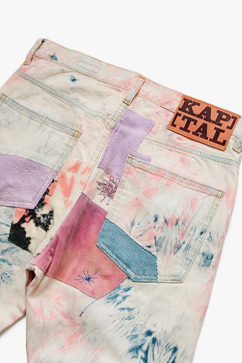 KAPITAL OKABILLY Gypsy Ashbury Dyed Patchwork Jeans release info price date "12oz Broken Denim OKABILLY Gypsy Patch Remake (ASHBURY DYED)" smiley face drop 