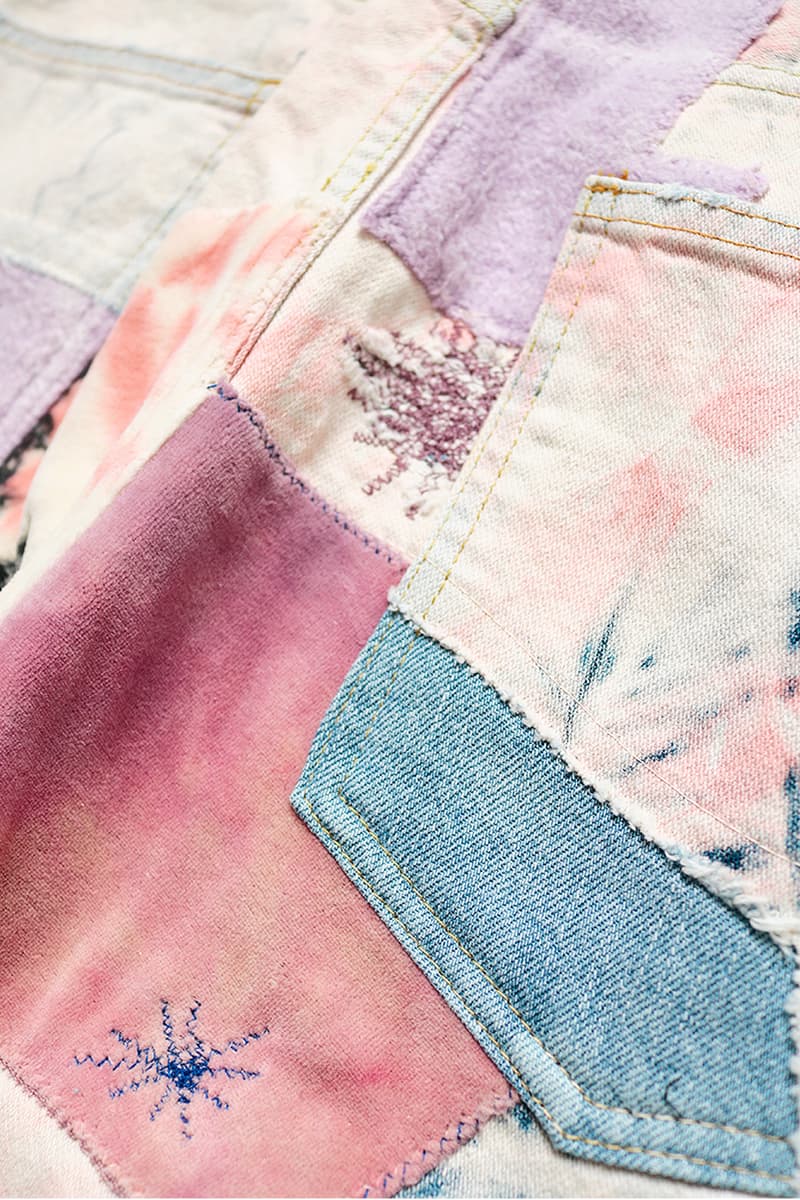 KAPITAL OKABILLY Gypsy Ashbury Dyed Patchwork Jeans release info price date "12oz Broken Denim OKABILLY Gypsy Patch Remake (ASHBURY DYED)" smiley face drop 