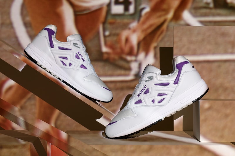 Karhu Debuts The Legacy 96 "OG" sneaker Finland kanye west footwear Italian leather purple white running shoe rucksack bag