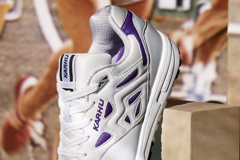 Karhu Debuts The Legacy 96 "OG" sneaker Finland kanye west footwear Italian leather purple white running shoe rucksack bag