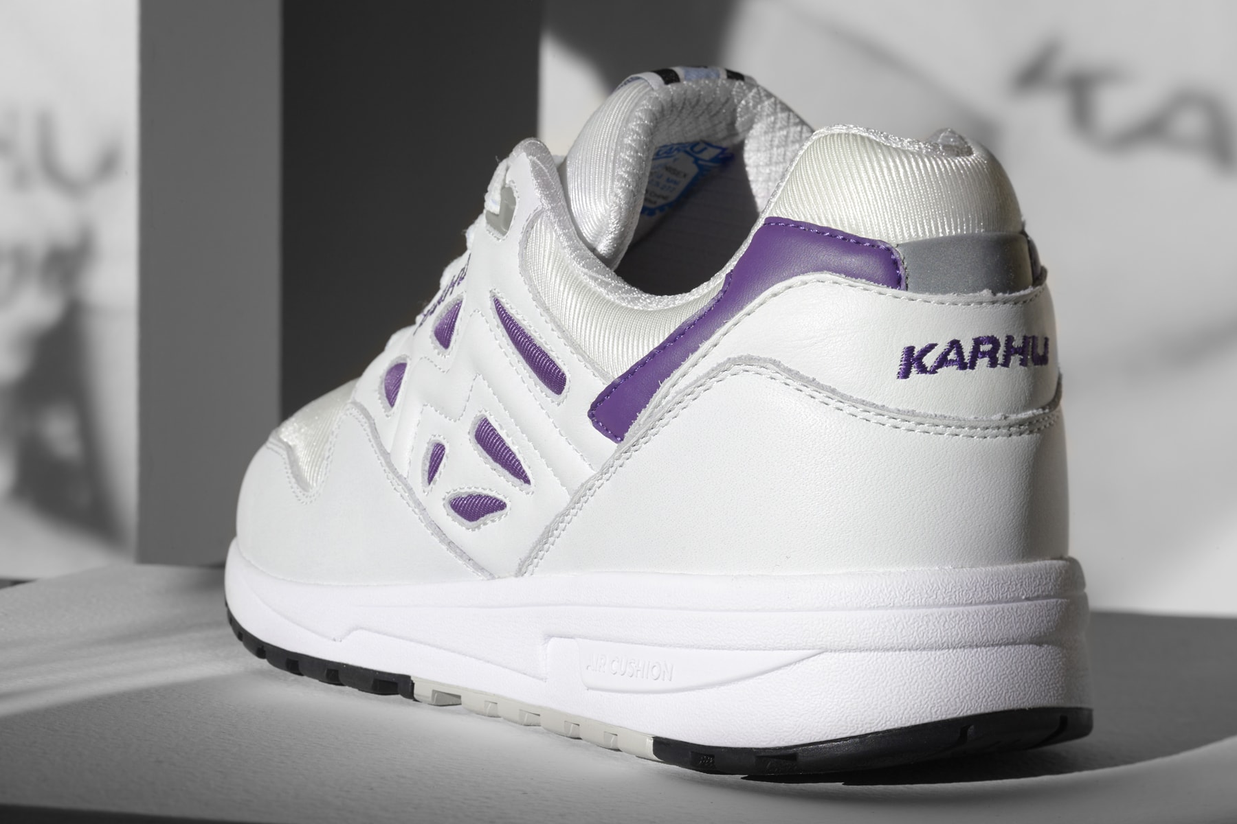 Karhu Debuts The Legacy 96 "OG" sneaker Finland kanye west footwear Italian leather purple white running shoe rucksack bag