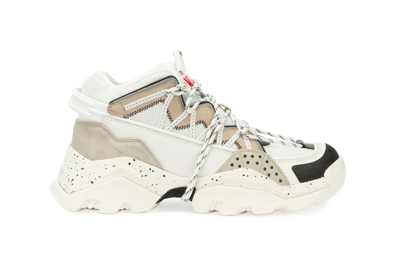 kenzo mens inka chunky speckled wraparound lace hiking sneakers white tan release 