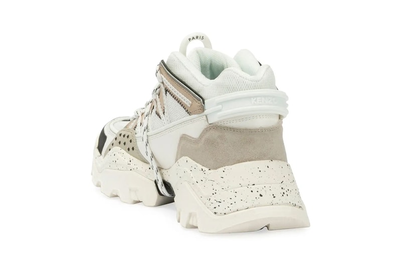 kenzo mens inka chunky speckled wraparound lace hiking sneakers white tan release 