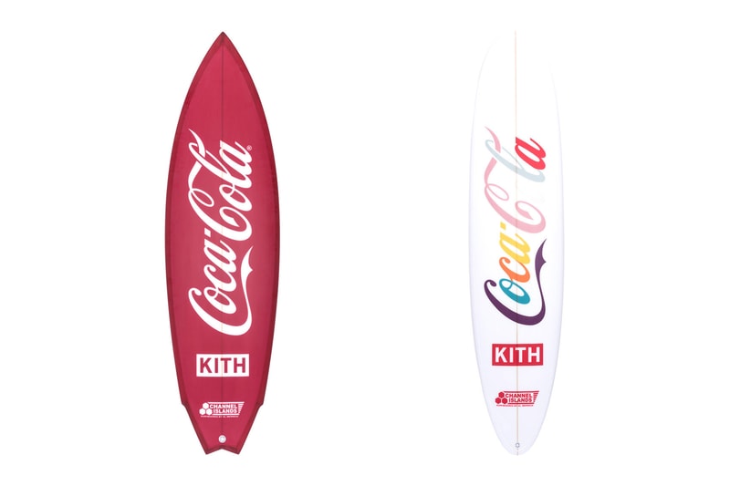 KITH Coca Cola 2019 Capsule Brand red white black windbreaker polo shirt enamel pin denim jacket indigo american heritage iconic sneakers glasses surfboards skateboards Full Look