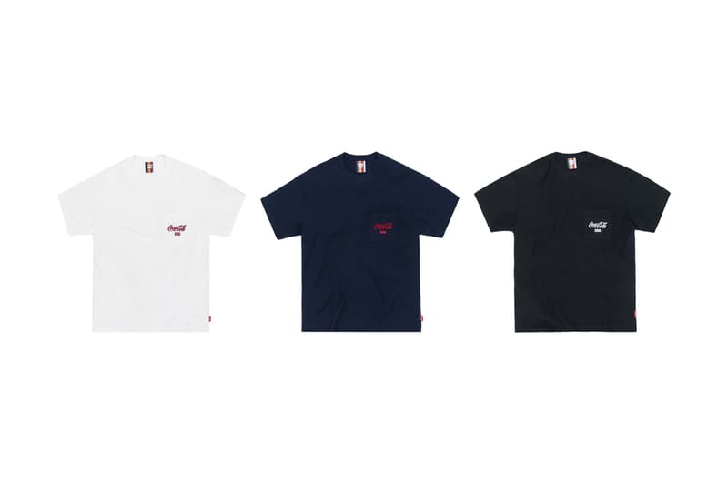 KITH Coca Cola 2019 Capsule Brand red white black windbreaker polo shirt enamel pin denim jacket indigo american heritage iconic sneakers glasses surfboards skateboards Full Look