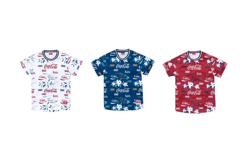KITH Coca Cola 2019 Capsule Brand red white black windbreaker polo shirt enamel pin denim jacket indigo american heritage iconic sneakers glasses surfboards skateboards Full Look
