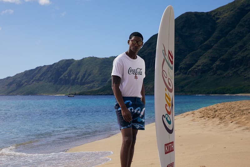 KITH x Coca-Cola Capsule Lookbook Release Mitchell & Ness Orlebar Brown Golden Bear Garrett Leight Channel Island ronnie fieg