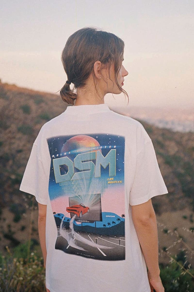 L'Art De l'Automobile Dover Street Market Los Angles LA Capsule Collection Collaboration Lookbook COMME des GARÇONS T-Shirt Air Freshener Crewneck Keychain Sticker Pack Drive in Theatre 