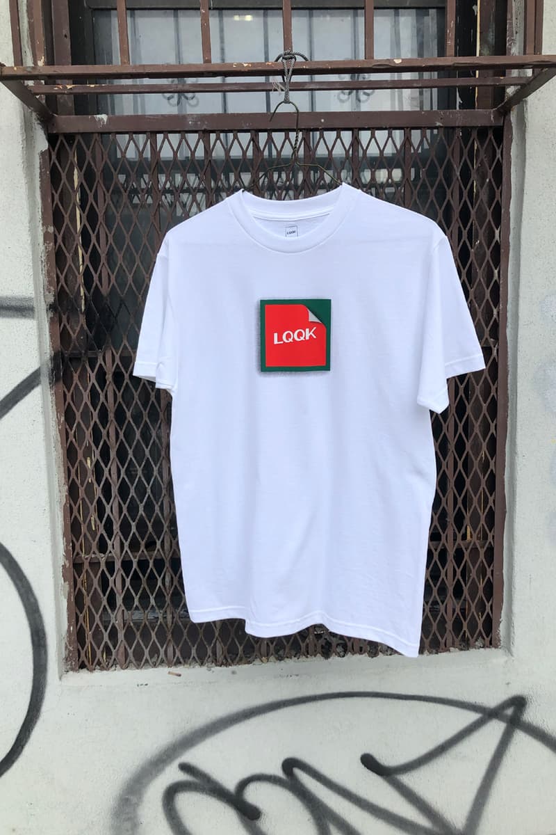 LQQK Studio Drop 19 t shirt polo hat mint white purple green ink can lqqk gel sticker pack dark plaid six panel cap streetwear logo motif minimal