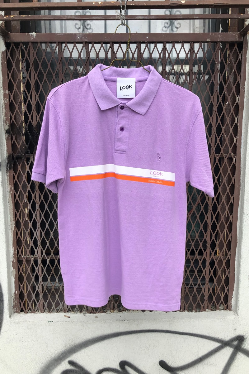 LQQK Studio Drop 19 t shirt polo hat mint white purple green ink can lqqk gel sticker pack dark plaid six panel cap streetwear logo motif minimal