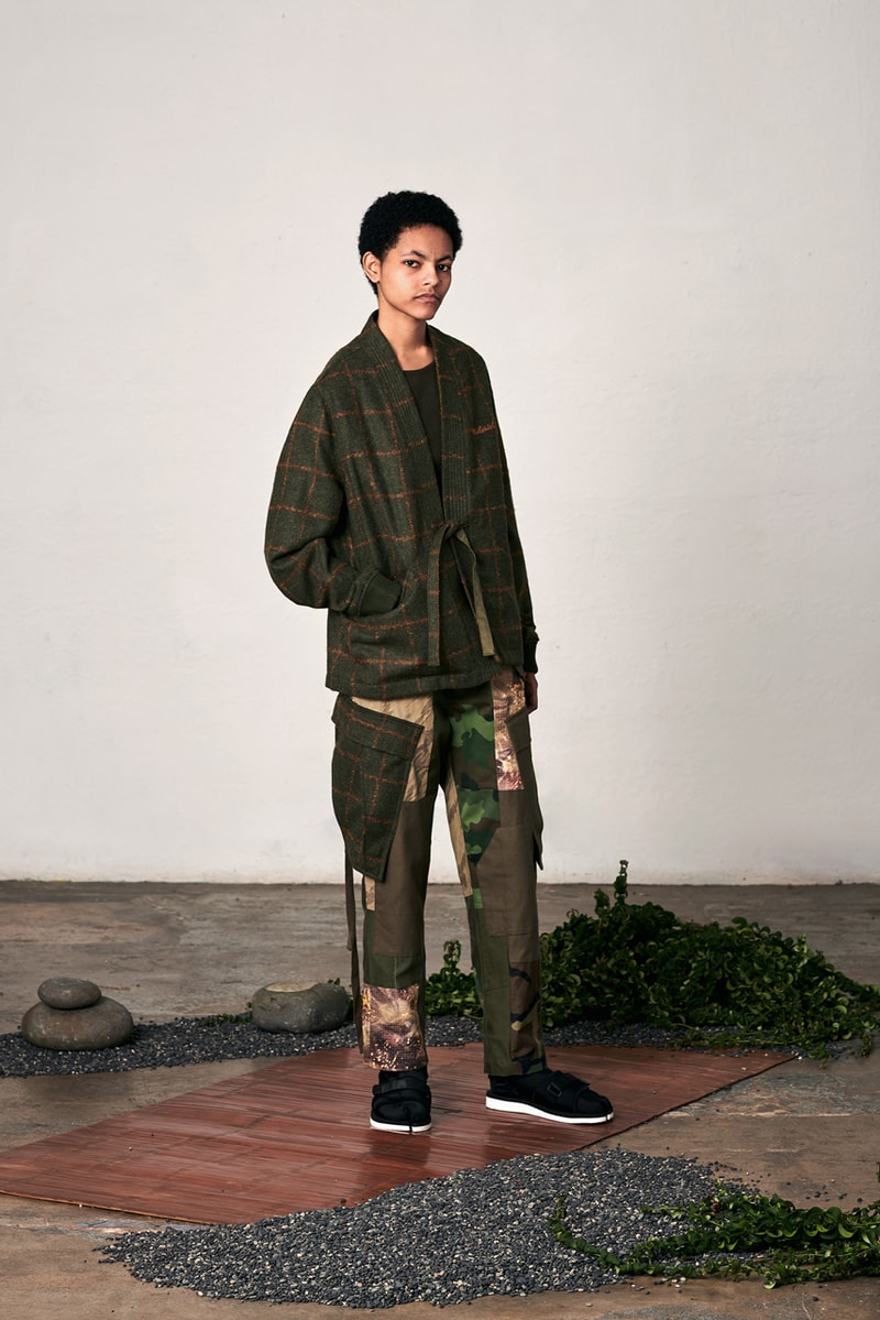 maharishi Fall/Winter 2019 Lookbook Collection Jackets Red Gold Green Brown Tigers Plants Chameleons Dragons Chacruna Pattern Elm Leaf