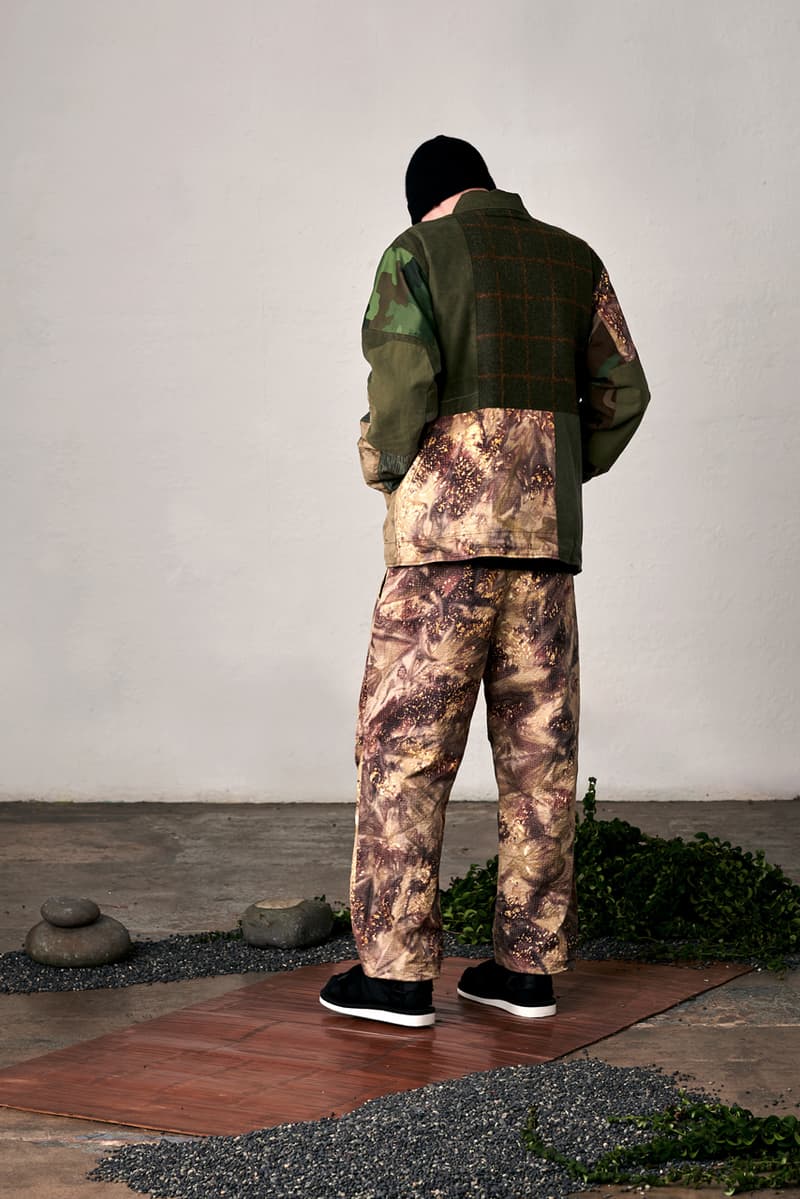 maharishi Fall/Winter 2019 Lookbook Collection Jackets Red Gold Green Brown Tigers Plants Chameleons Dragons Chacruna Pattern Elm Leaf