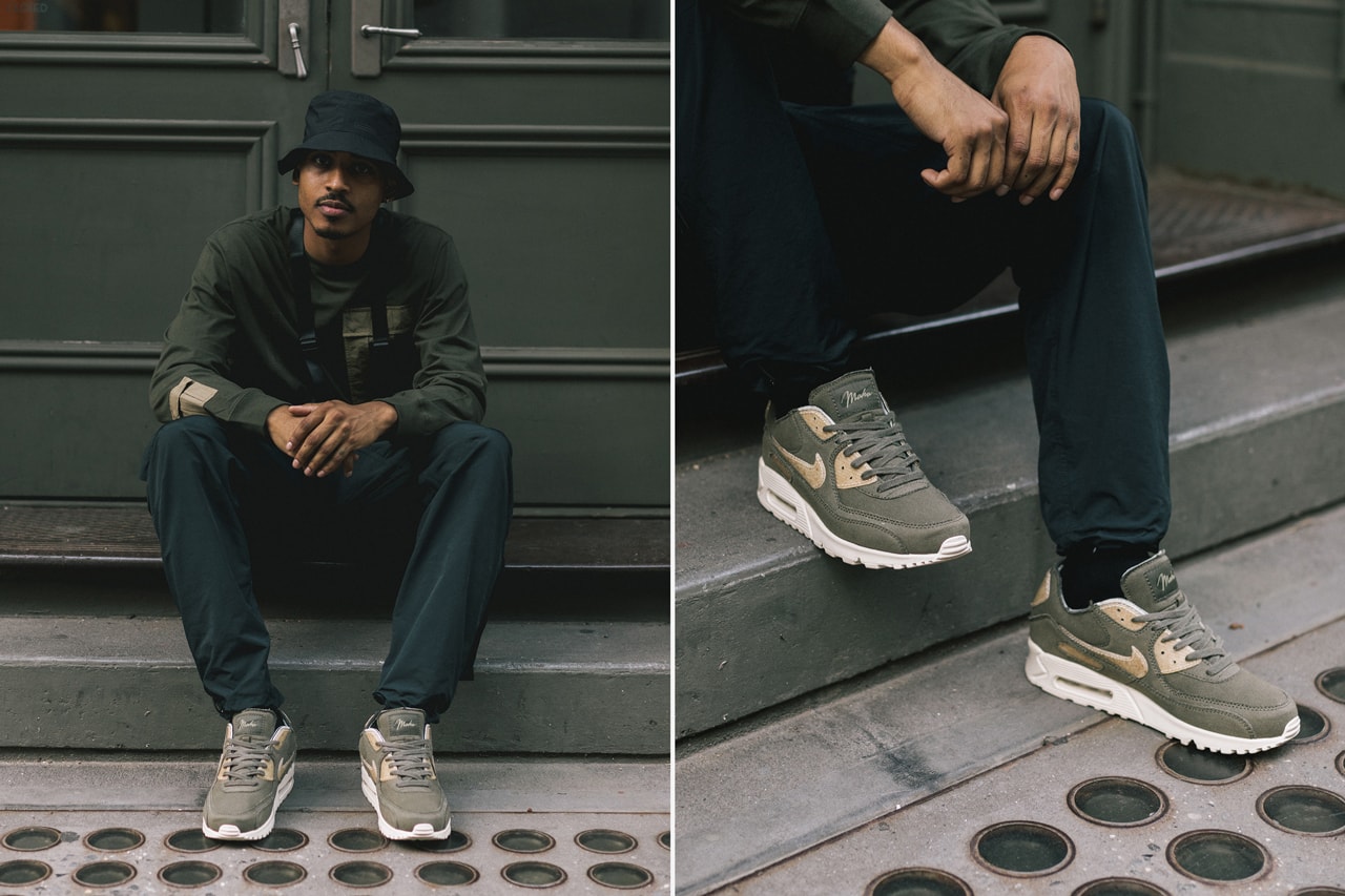 maharishi nike air max 90 maha olive colorway organic cotton release date pomegranate turmeric