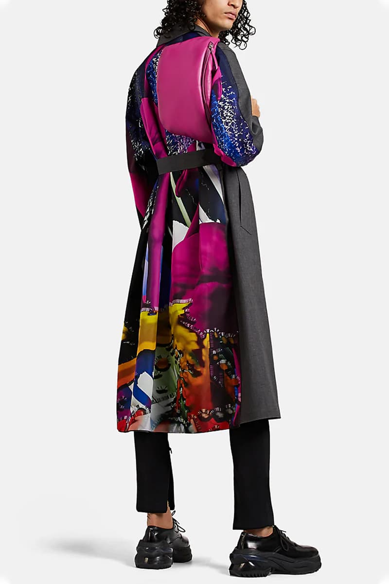 Maison Margiela Flamingo Grey Melange Bonded Topcoat John Galliano Menswear fashion house print flamboyant grey jacket coat Mackintosh