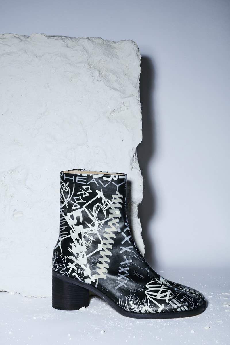 Maison Margiela Graffiti Capsule Collection Tabi Boots Bucket Bags Black White