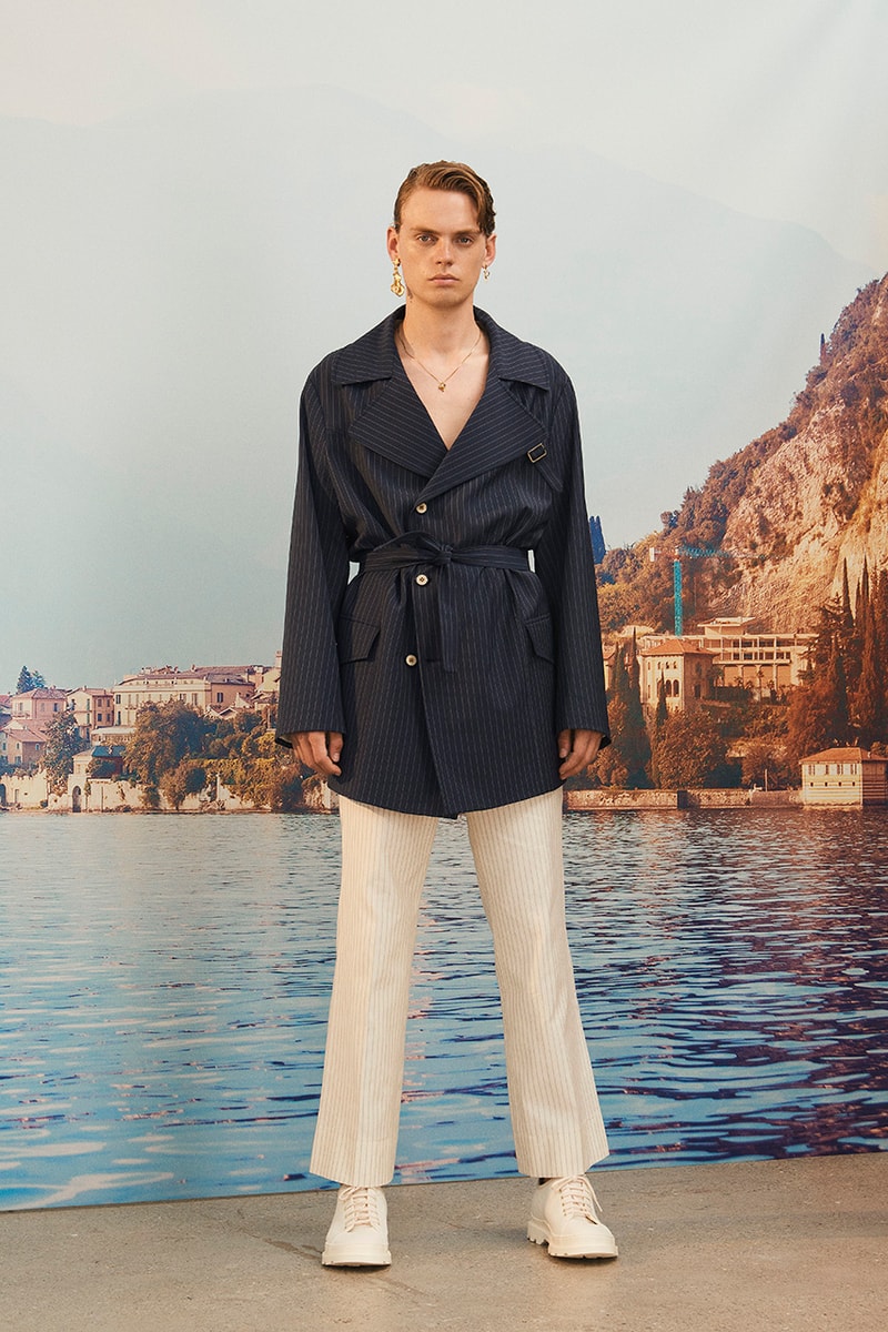 Martin Asbjørn Spring Summer 2020 SS20 Lookbook Collection Gallery Riviera Backdrop Menswear Clothing Tailoring Suits Relaxed Deconstructed Shorts Shirts Coats Bags
