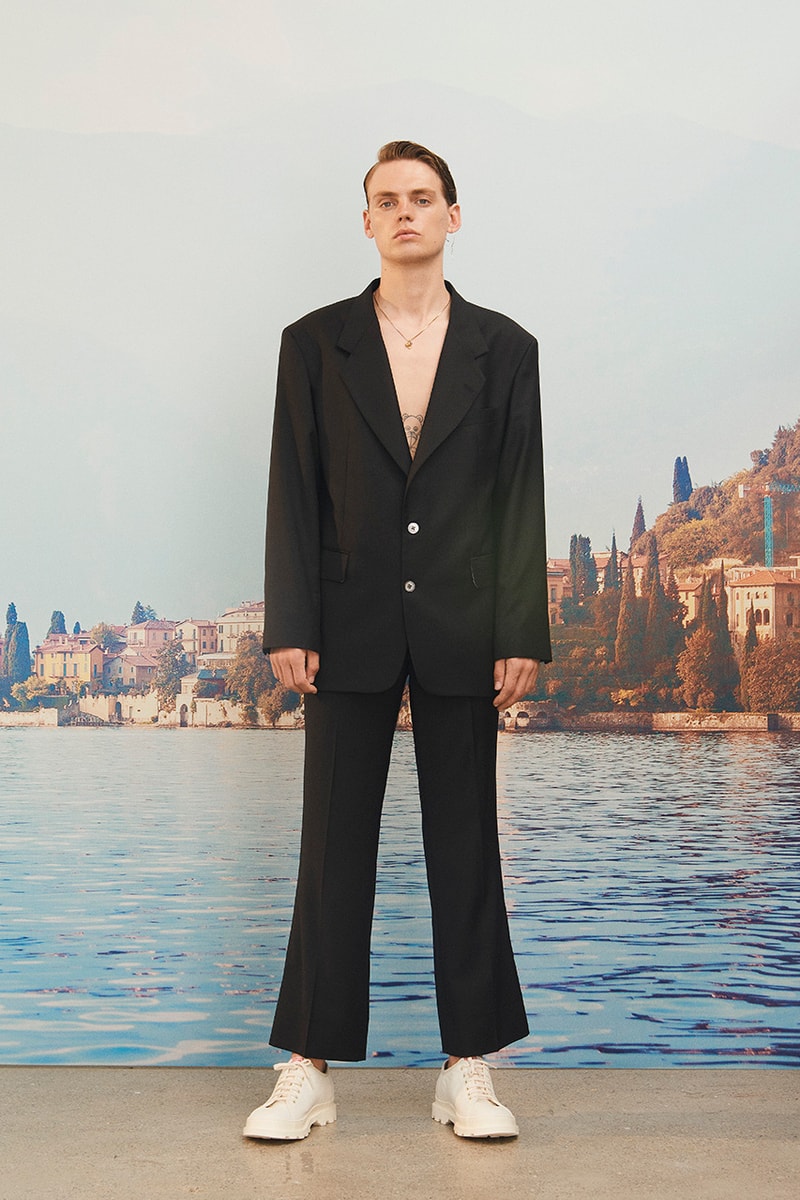 Martin Asbjørn Spring Summer 2020 SS20 Lookbook Collection Gallery Riviera Backdrop Menswear Clothing Tailoring Suits Relaxed Deconstructed Shorts Shirts Coats Bags
