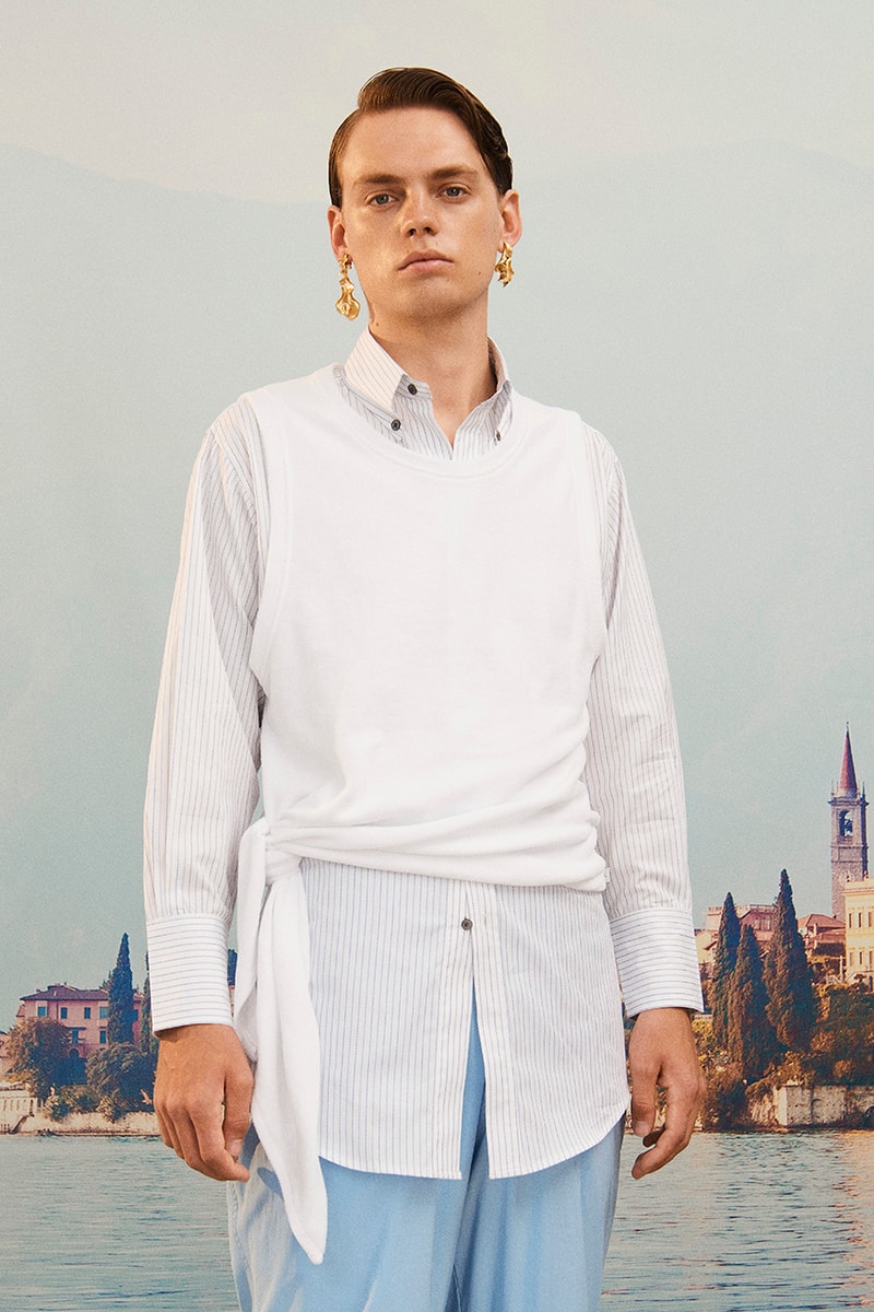 Martin Asbjørn Spring Summer 2020 SS20 Lookbook Collection Gallery Riviera Backdrop Menswear Clothing Tailoring Suits Relaxed Deconstructed Shorts Shirts Coats Bags