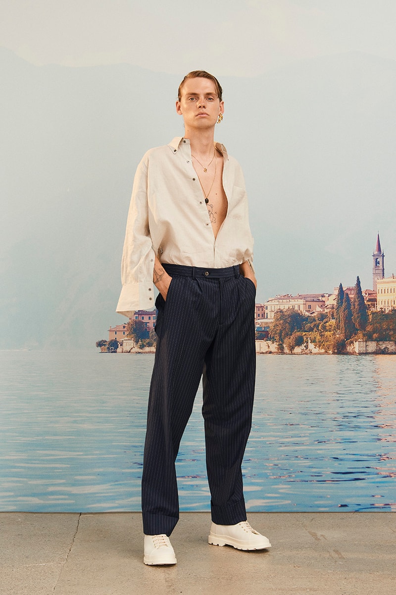 Martin Asbjørn Spring Summer 2020 SS20 Lookbook Collection Gallery Riviera Backdrop Menswear Clothing Tailoring Suits Relaxed Deconstructed Shorts Shirts Coats Bags