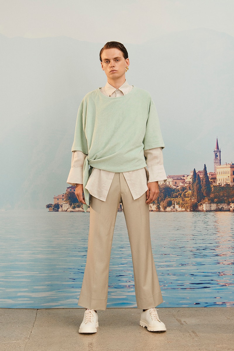 Martin Asbjørn Spring Summer 2020 SS20 Lookbook Collection Gallery Riviera Backdrop Menswear Clothing Tailoring Suits Relaxed Deconstructed Shorts Shirts Coats Bags