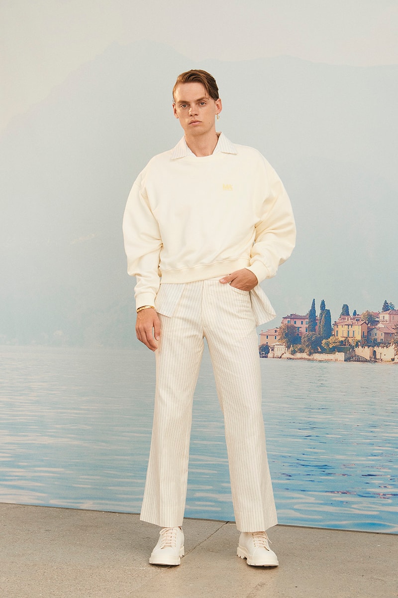 Martin Asbjørn Spring Summer 2020 SS20 Lookbook Collection Gallery Riviera Backdrop Menswear Clothing Tailoring Suits Relaxed Deconstructed Shorts Shirts Coats Bags