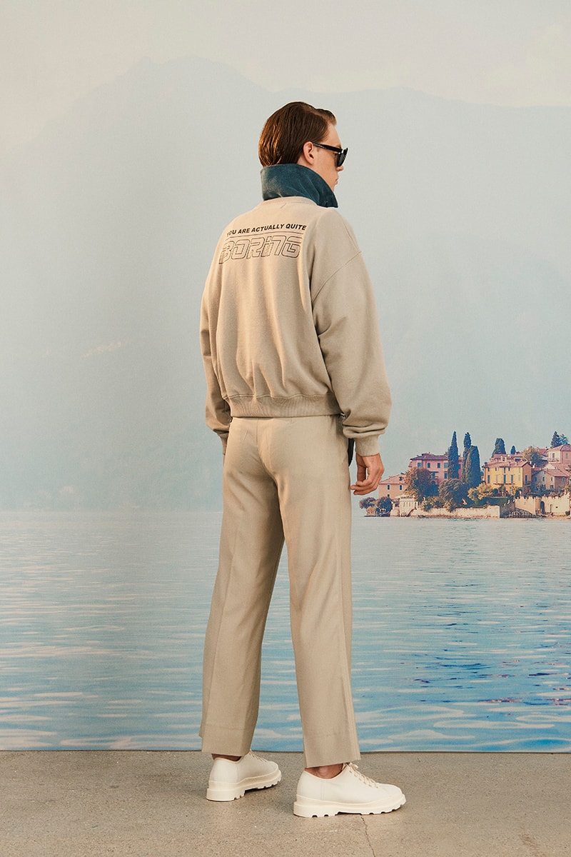 Martin Asbjørn Spring Summer 2020 SS20 Lookbook Collection Gallery Riviera Backdrop Menswear Clothing Tailoring Suits Relaxed Deconstructed Shorts Shirts Coats Bags