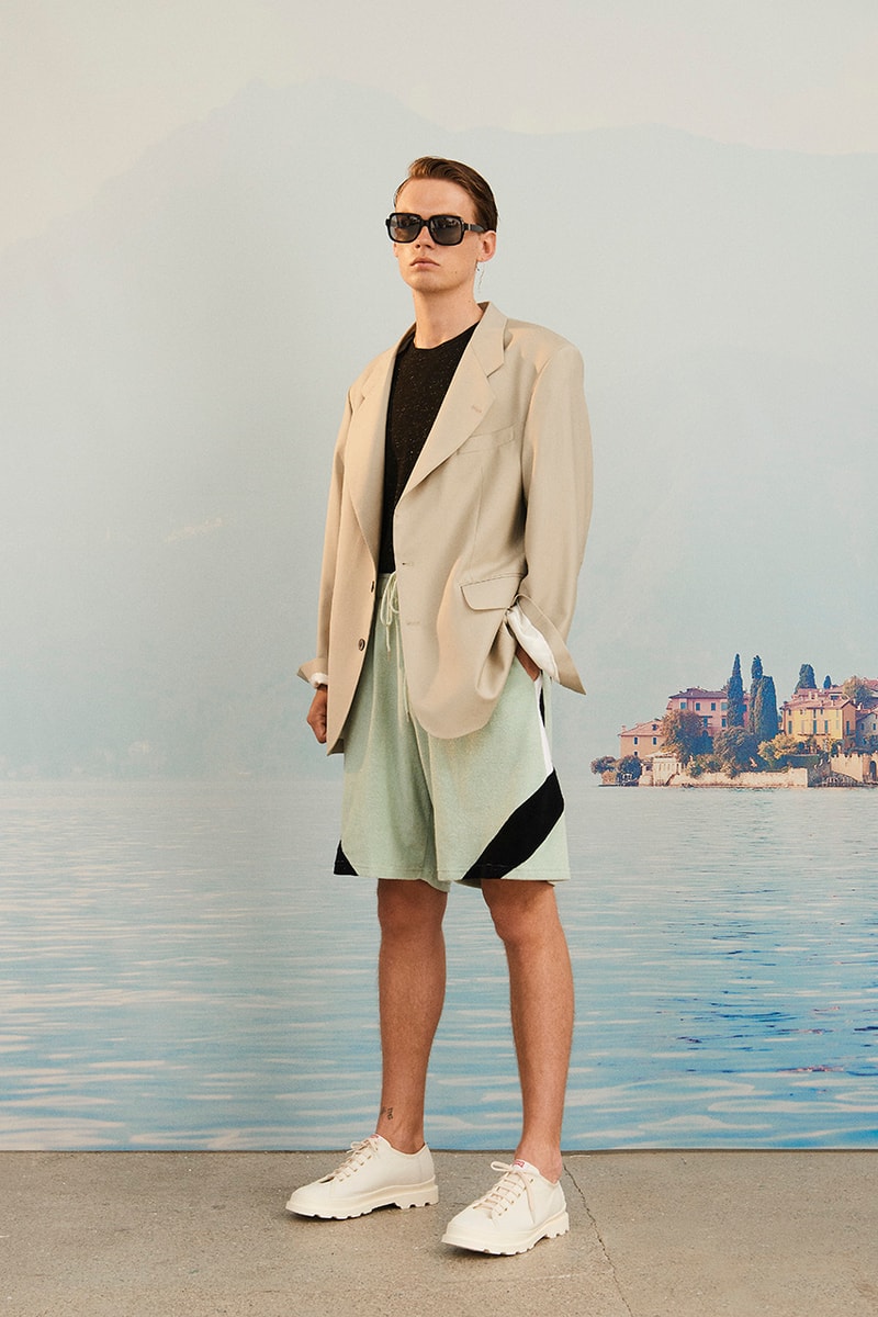 Martin Asbjørn Spring Summer 2020 SS20 Lookbook Collection Gallery Riviera Backdrop Menswear Clothing Tailoring Suits Relaxed Deconstructed Shorts Shirts Coats Bags