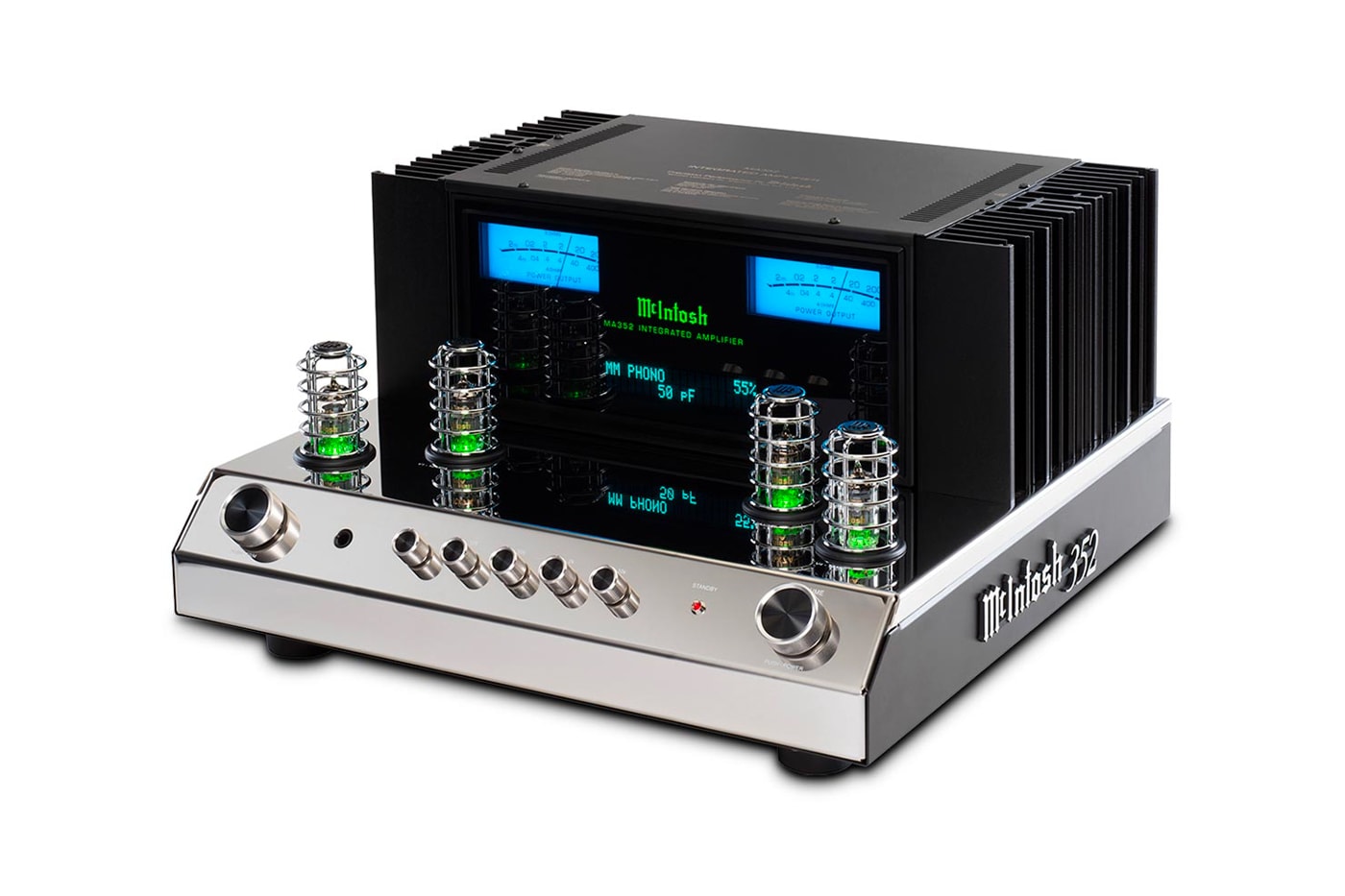 McIntosh Labs Releases MA352 Integrated Amplifier audio equipment design vacuum tube solid state design buy now hybrid 200 Watts into 8 Ohms 320 Watts into 4 Ohms 5-band tone control