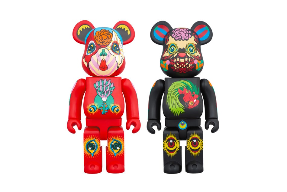 Medicom Toy BEARBRICK Keiichi Tanaami 100 400 Производитель игрушек психоделический триповый красный черный 70-е годы третий глаз 24 августа фигурки кусочки zozotown