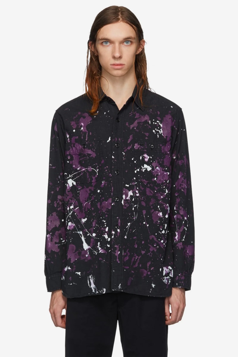 Needles Black Paint Splatter Shirt and Pants Release  SSENSE Japan Nepenthes 