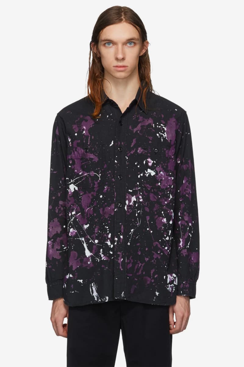 Needles Black Paint Splatter Shirt and Pants Release SSENSE Japan Nepenthes
