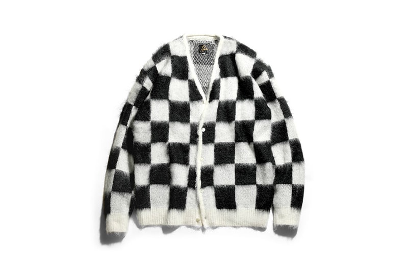 Needles Mohair Cardigan diamond black and white checker orange and black polkadot butterfly steve mcqueen papillon brown yellow grid nepenthes
