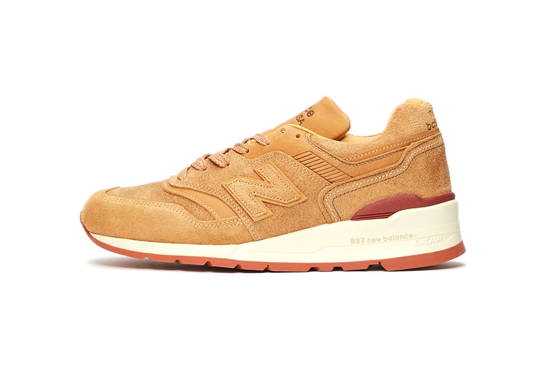 New Balance M997 Red Wing Shoe Company Amsterdam Leather Suede Premium Sneaker Release Information Limited Edition Luxury Pair Brown Tan Red Cream Gum