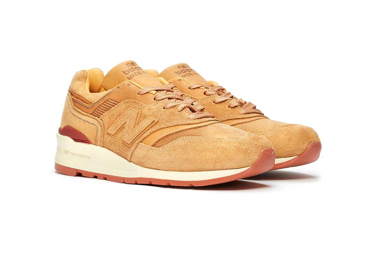 New Balance M997 Red Wing Shoe Company Amsterdam Leather Suede Premium Sneaker Release Information Limited Edition Luxury Pair Brown Tan Red Cream Gum