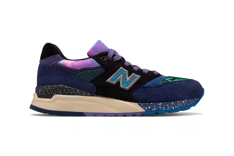new balance made in usa 998 blue with green colorway galaxy stars colorway release ML998V1 milky way purple punk black