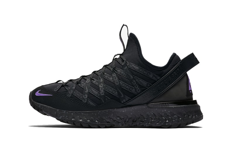Nike ACG React Terra Gobe Black Space Purple Bright Crimson Release Info Bv6344-001 Bv6344-600 sneakersnstuff sns