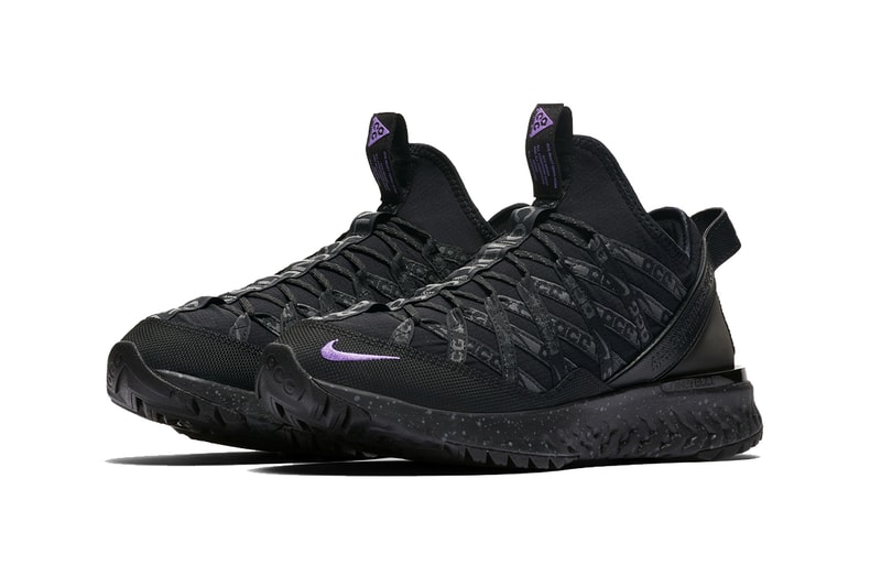 Nike ACG React Terra Gobe Black Space Purple Bright Crimson Release Info Bv6344-001 Bv6344-600 sneakersnstuff sns