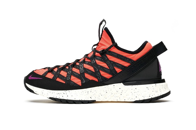 Nike ACG React Terra Gobe Black Space Purple Bright Crimson Release Info Bv6344-001 Bv6344-600 sneakersnstuff sns