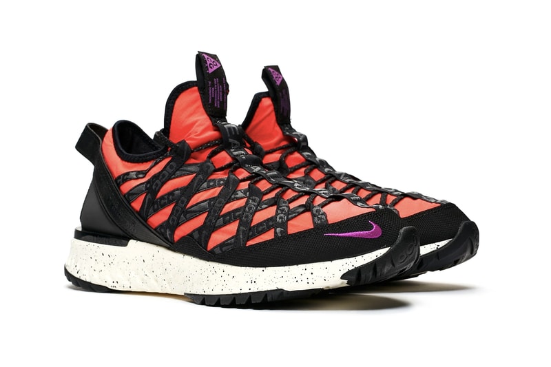 Nike ACG React Terra Gobe Black Space Purple Bright Crimson Release Info Bv6344-001 Bv6344-600 sneakersnstuff sns