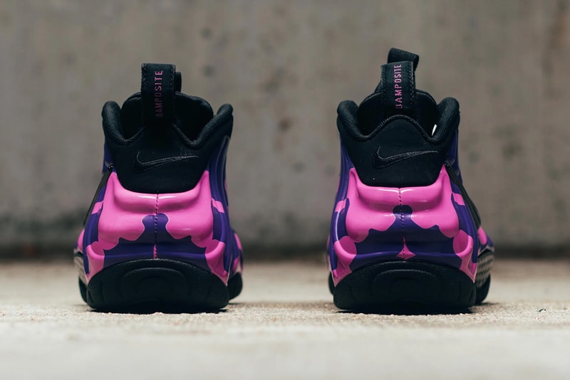 nike air foamposite pro black court purple style 624041-012 colorway release pink