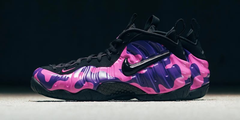 purple and black camo foamposites