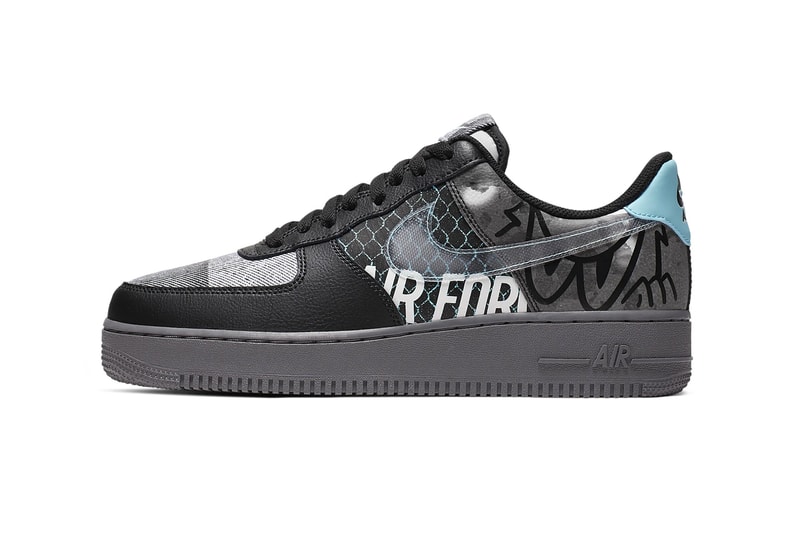 Nike Air Force 1 07 Premium Off Noir Pure Platinum face doodles art outsole midsole teal transparent rubber swoosh air unit cushioning footwear sneakers