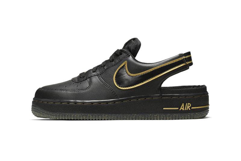Nike Drops The Slingback Air Force 1 Vtf In Black And Gold Hypebeast
