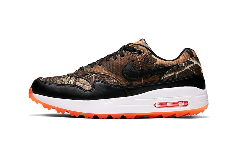 nike air max 1 g nrg camouflage baroque brown tonal orange summit white black tree design BQ4804-210 golf shoes sneakers release