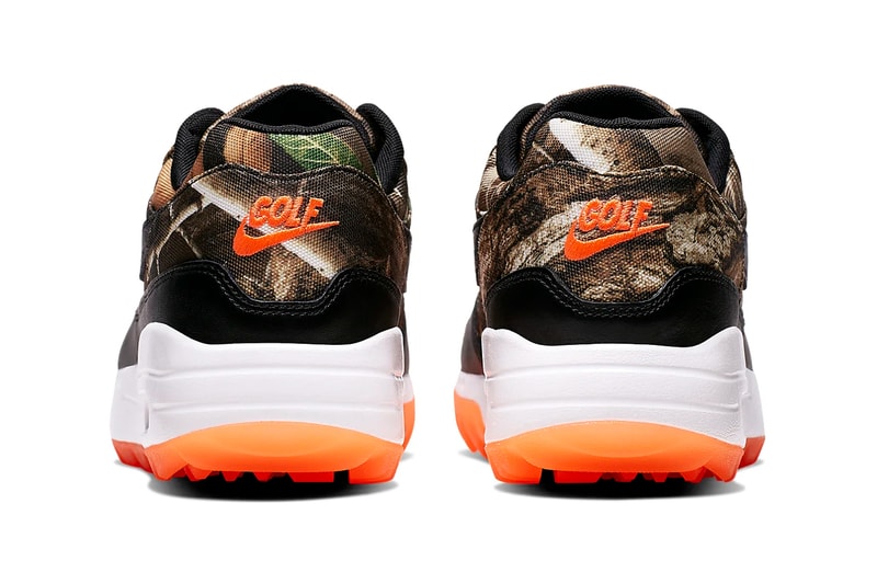 nike air max 1 g nrg camouflage baroque brown tonal orange summit white black tree design BQ4804-210 golf shoes sneakers release