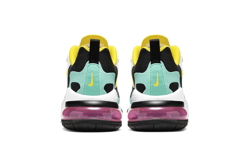Nike Air Max 270 React Geometric Art Release Info AO4971-101 purple teal black yellow pink