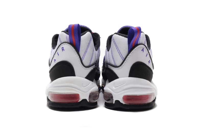 Nike Air Max 98 White Psychic Purple footwear sneakers raptors toronto nba air unit sole cushioning technology mesh leather round laces bubbles translucent