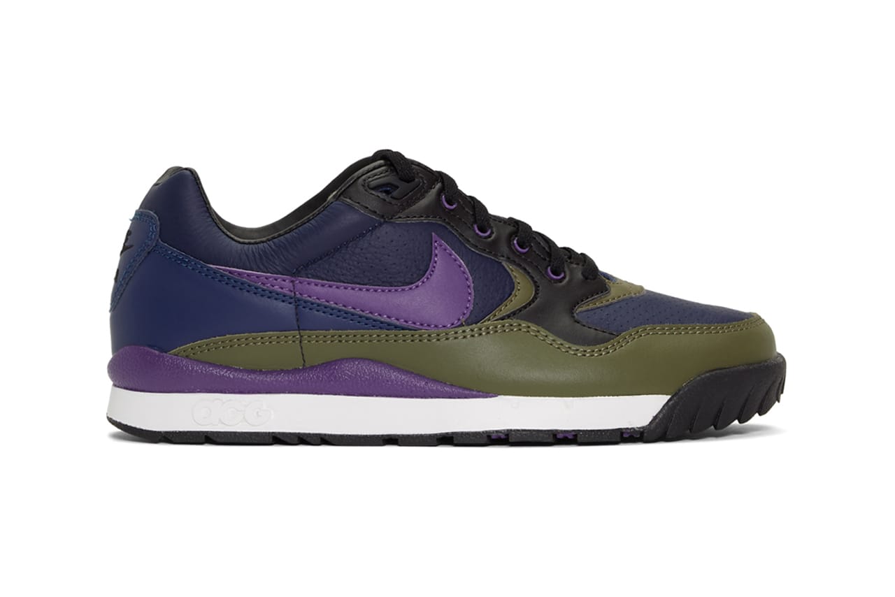 purple and green nike shoes